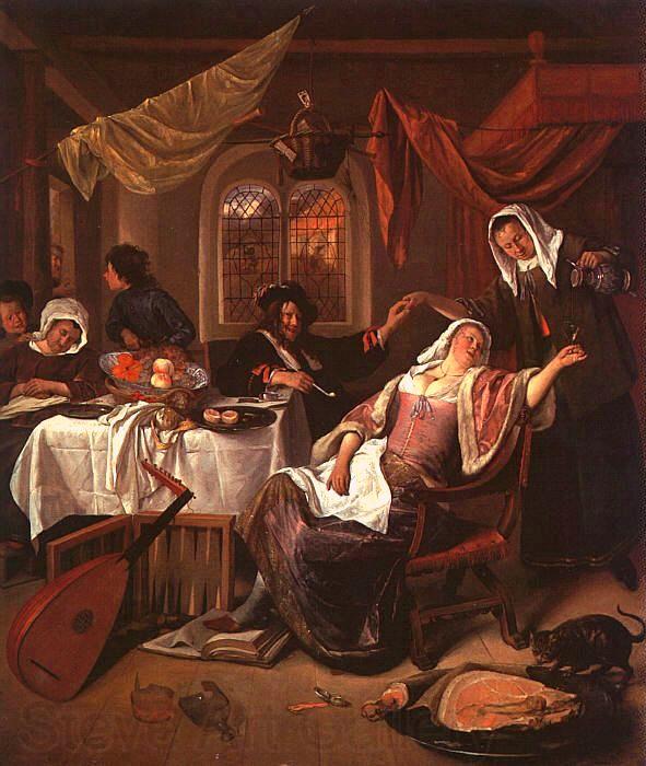 Jan Steen The Dissolute Household Spain oil painting art